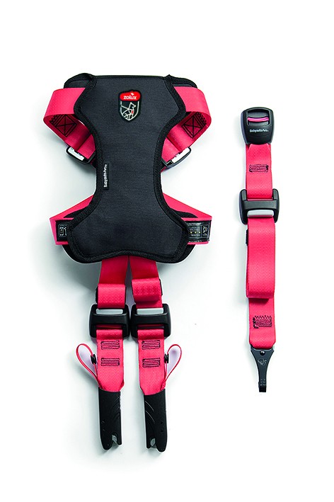 Pettorina sicura da viaggio Isofix per cani rosso