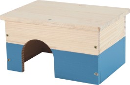 CASETTA IN LEGNO PER PORCELLINI D'INDIA BLU NEOLIFE
